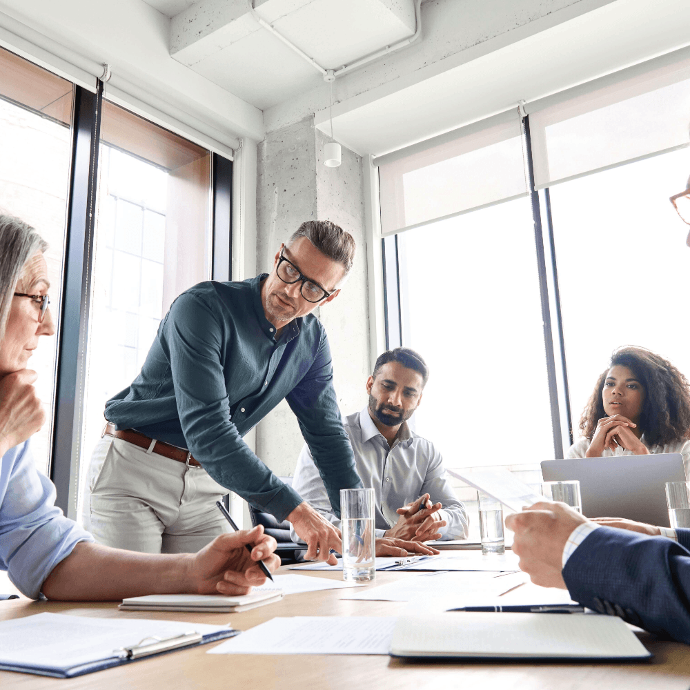 Colleagues in a meeting room